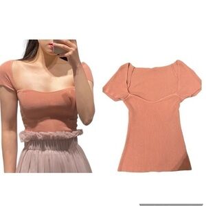 New Pink Women Sweetheart Rib‎ Top